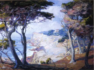 A Villa on the Monterey Coast Oil painting by Franz Bischoff